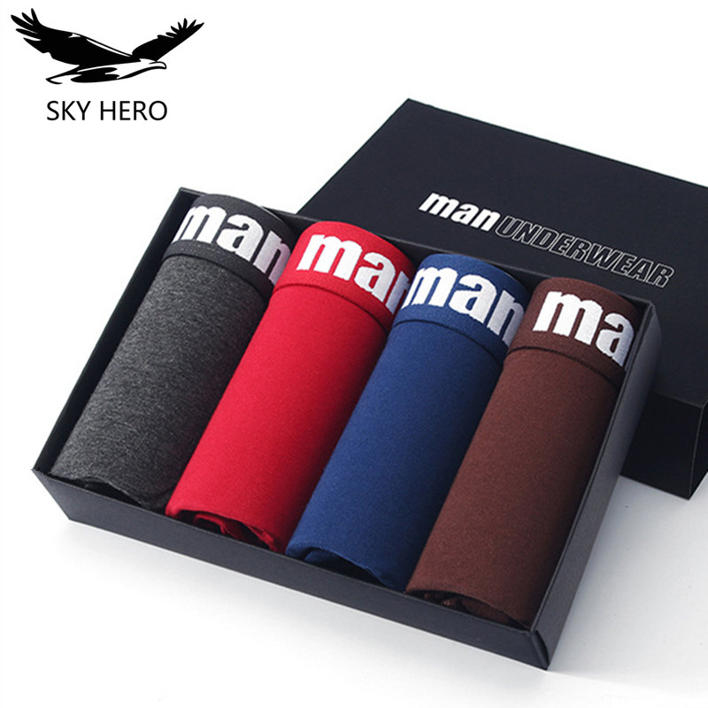 Multi Pack Underwear - 4 قطعة/الوحدة الرجال الملابس الداخلية القطن