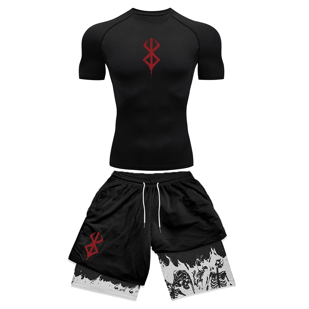 طقم رياضي رجالي بطباعة ثلاثية  - مراجعة Compression Shorts Athletes وسعره