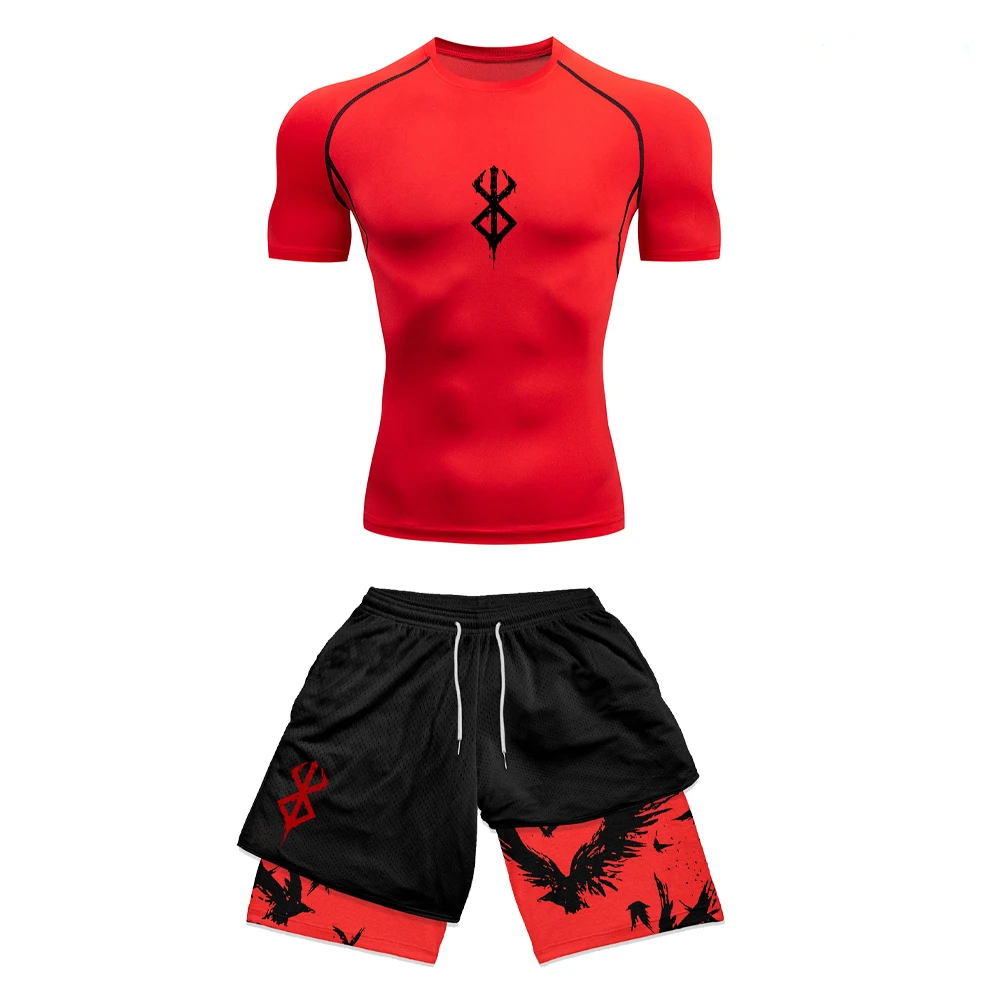 طقم رياضي رجالي بطباعة ثلاثية  - مراجعة Compression Shorts Athletes وسعره