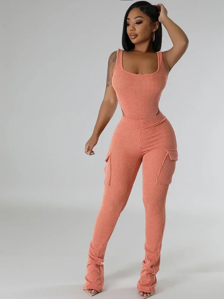 طقم بنطال نسائي مضلع من الأعلى - مراجعة Tank Top Ribbed وسعره