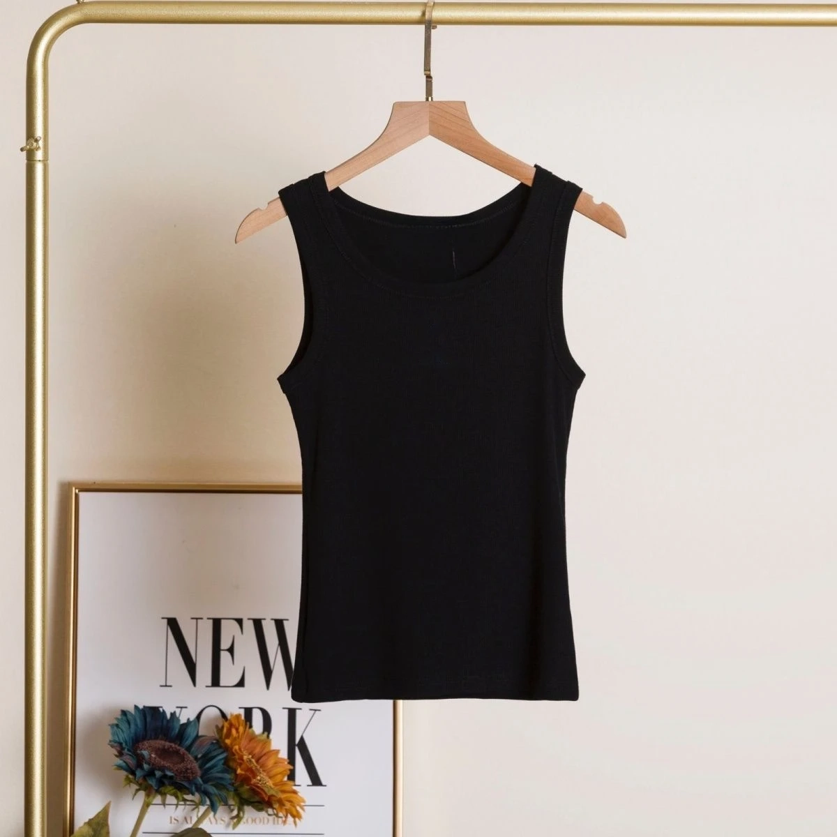 توب نسائي مضلع بطبعة جمجمة ليد - مراجعة Tank Top Ribbed وسعره